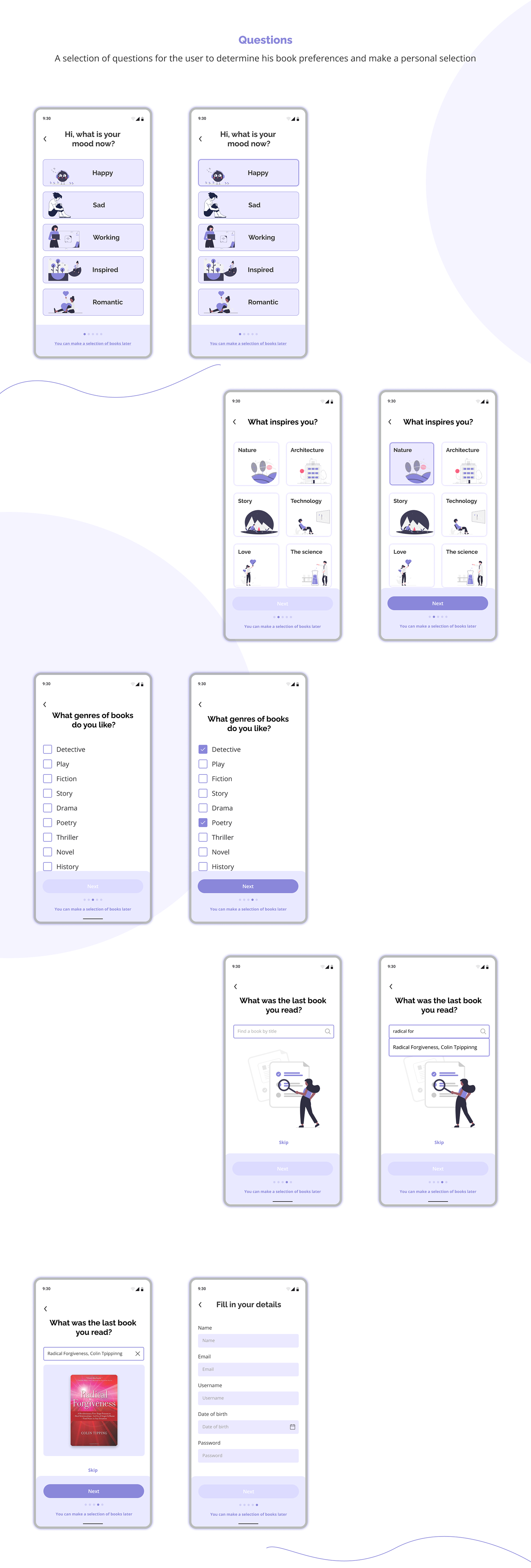 app design application Books Design design Mobile app Mobile Application mobile design reader selection uiuxdesign