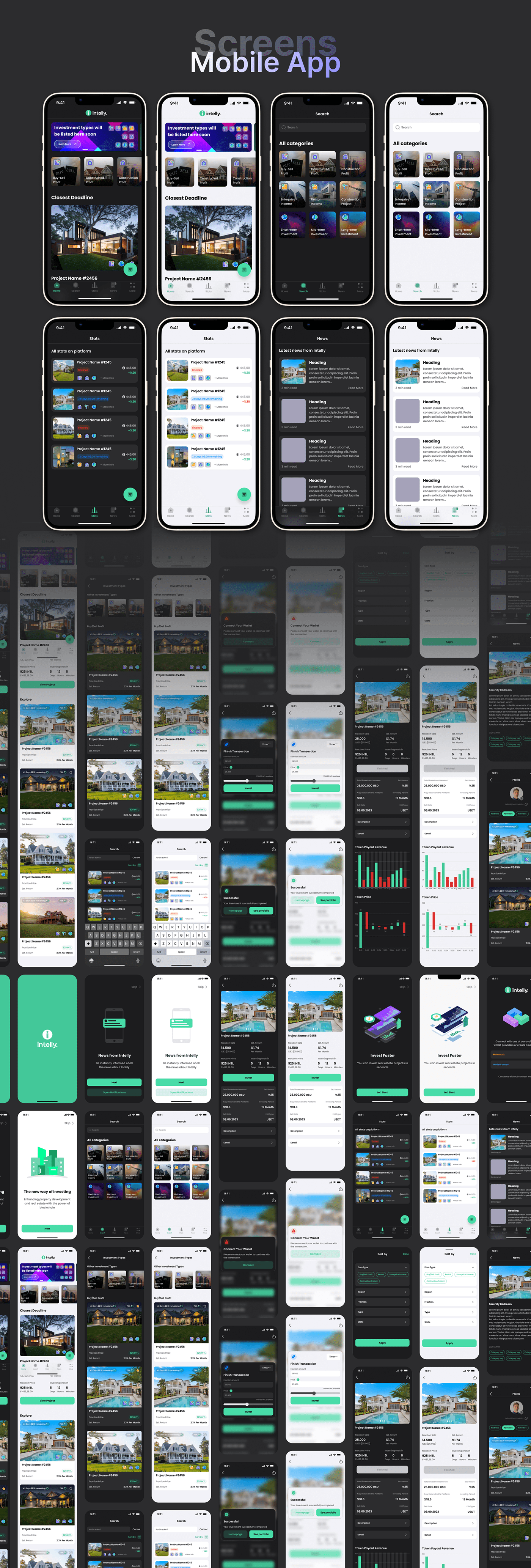 design UX UI Case Study Figma Investment Mobile app prototype real estate user interface web app