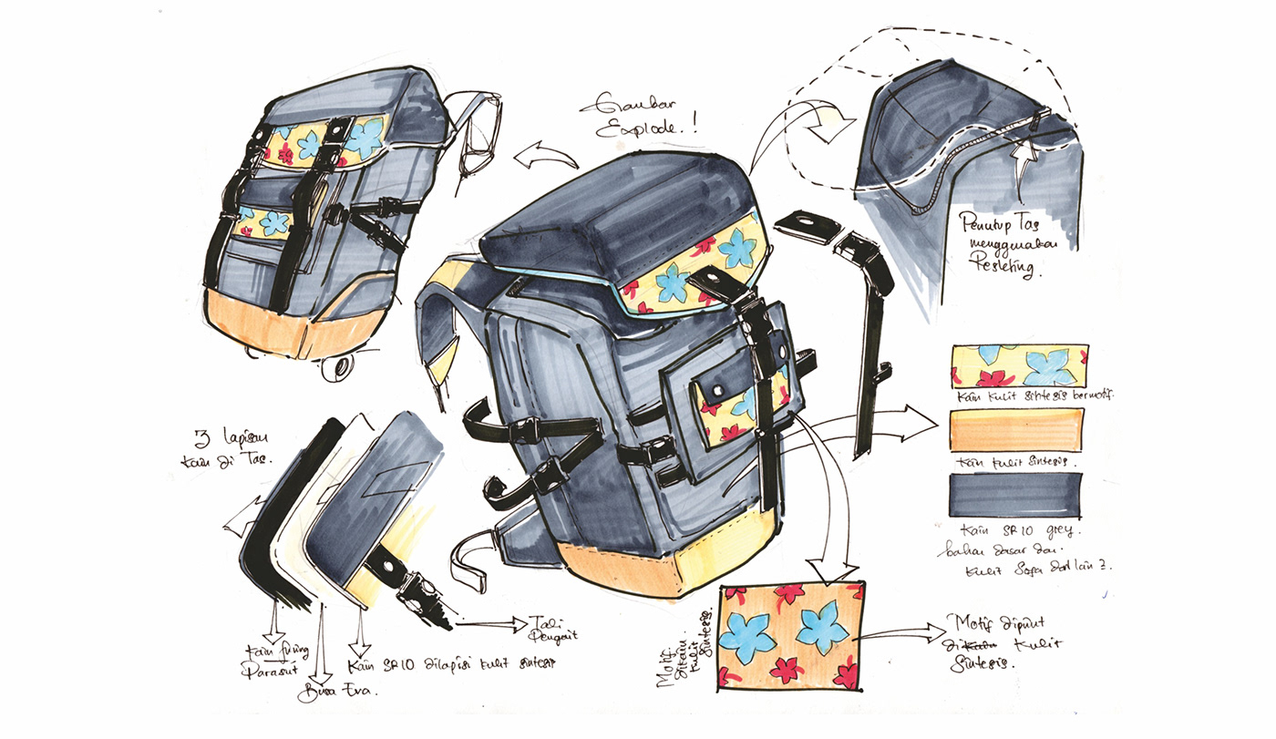 apparel backpack bag bagpack concept design hill luggage Nature product design  sketch