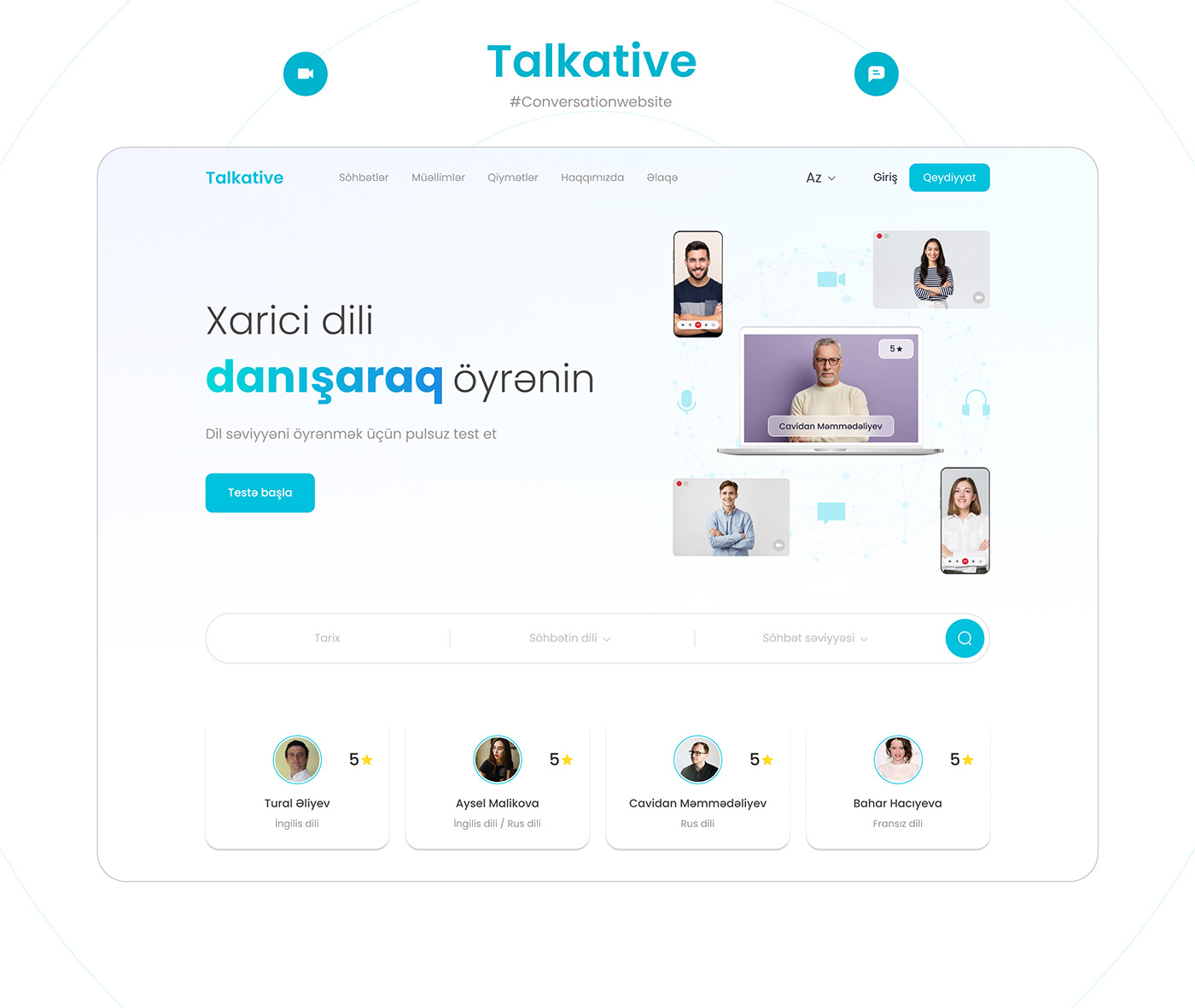 CaseStudy conversation Education language learning online talkative UI ux Website