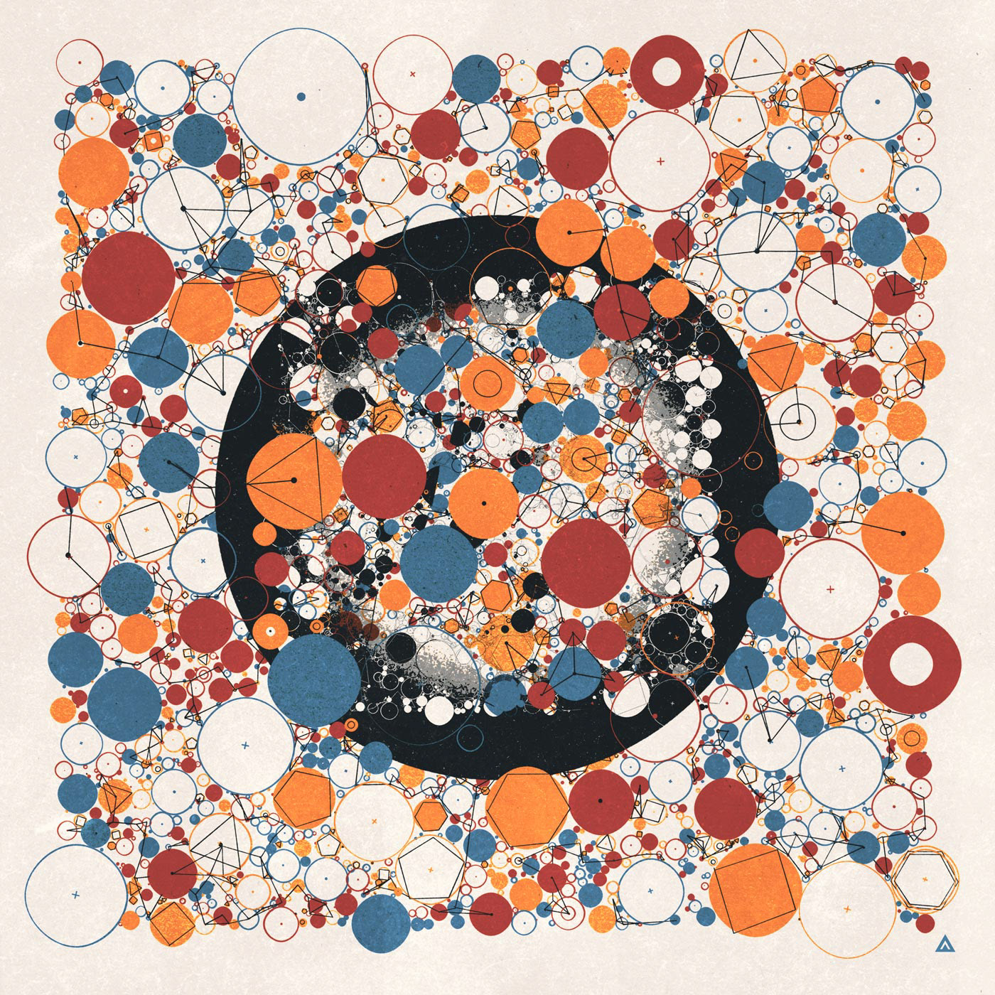 CMYK typography   digital art circles packing color poster Procedural generative