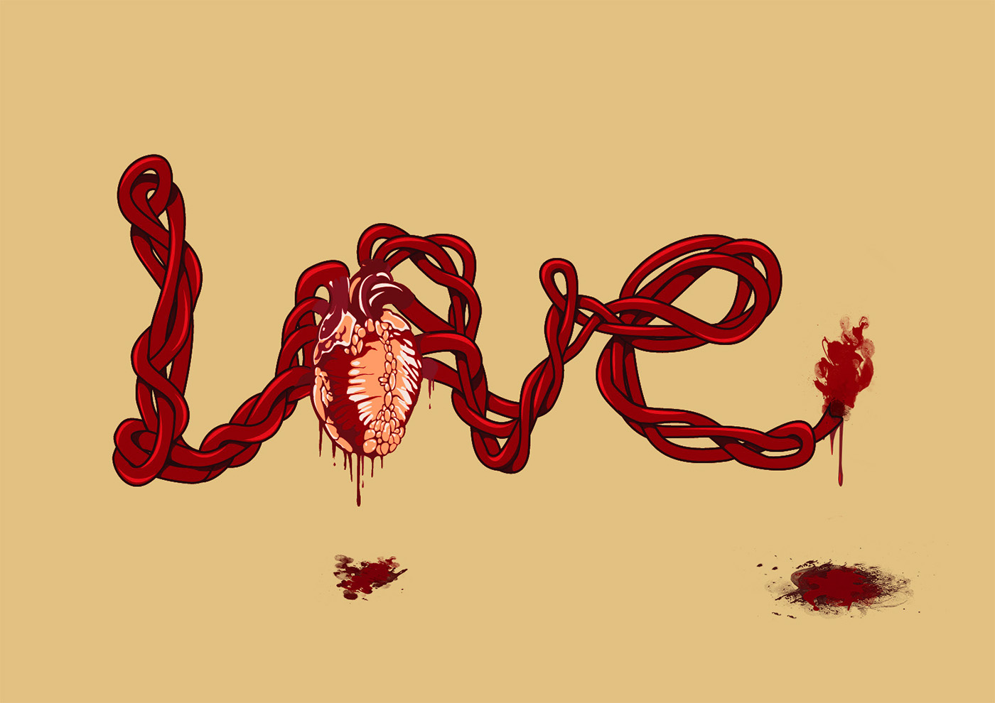 Love colour poster Illustrator kris lunde krislunde lust type vector