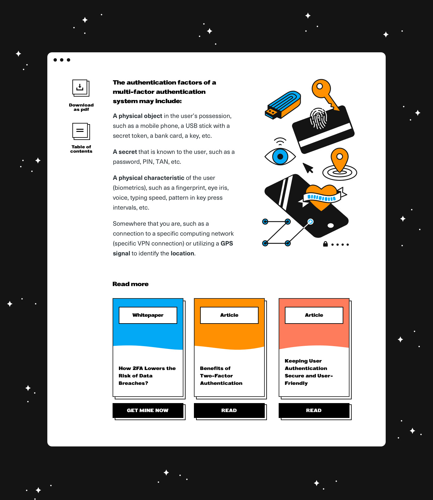 Character Guide pillar one-pager ILLUSTRATION  online security Web landing animation 
