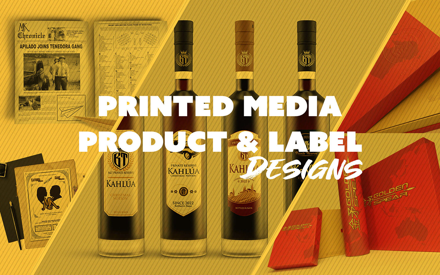 A thumbnail design of product and label designs by Marc Tenedora of Mac Ten Designs