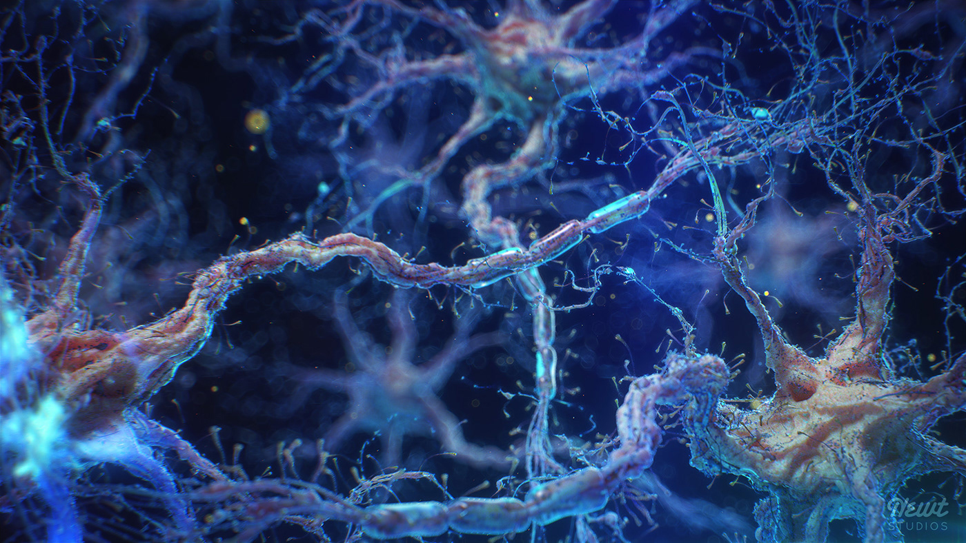 neuron synapse neural brain 3dmodel medicine science organic biology anatomy