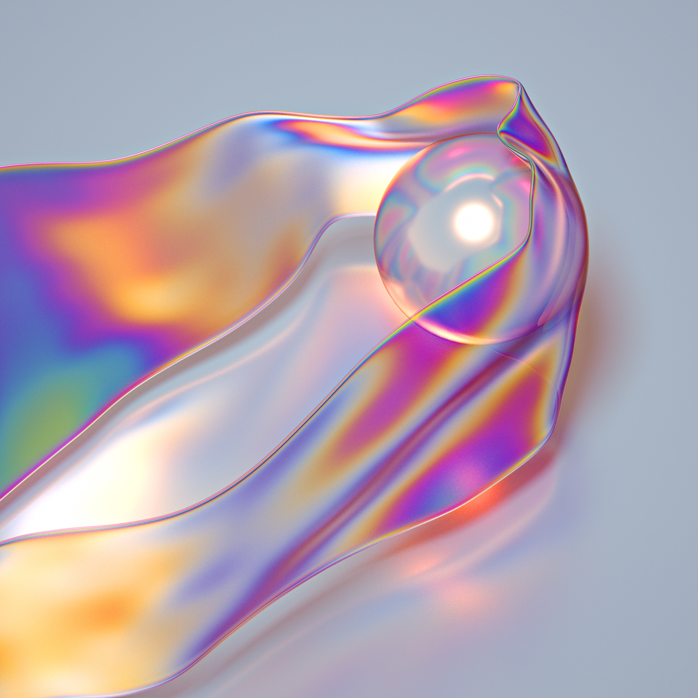 machineast translucent iridescent rainbow colors spectrum vibrant cloth 3D cloth 3d art pearl cold
