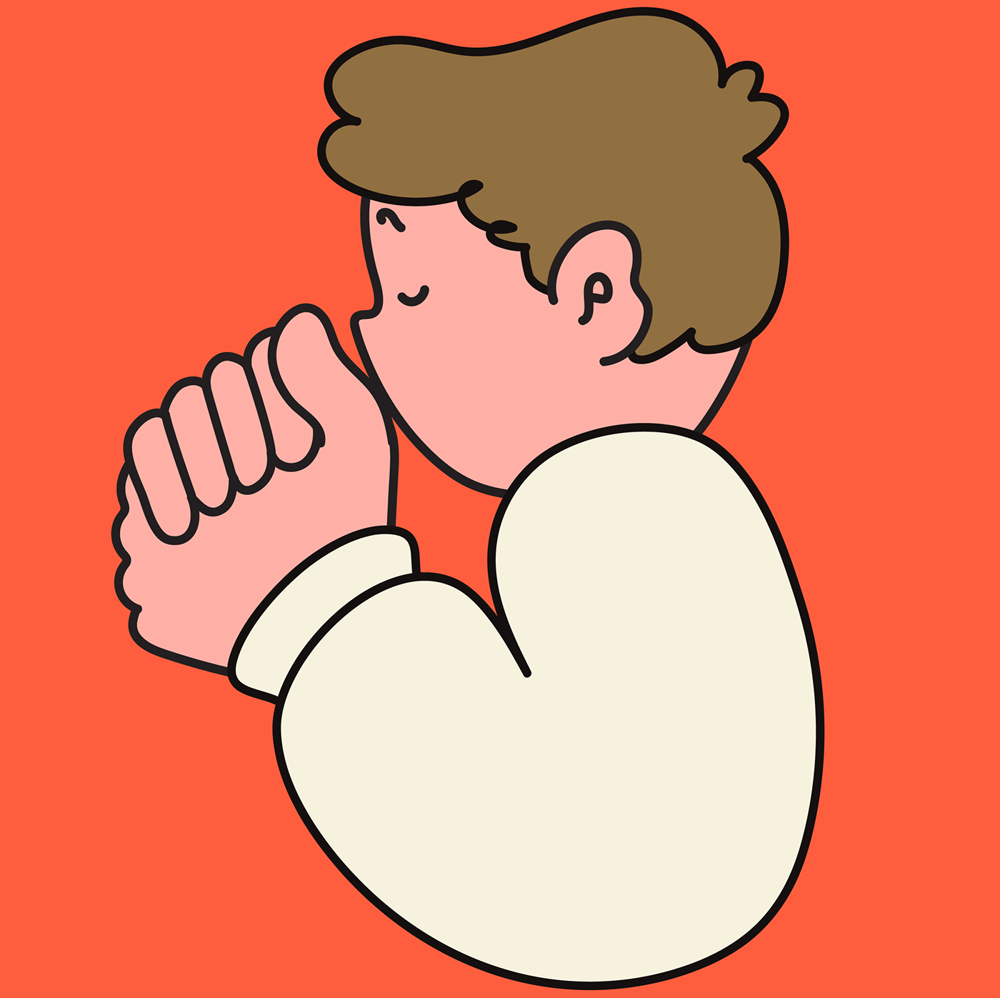 Pray people Simple Illustration vector boy
