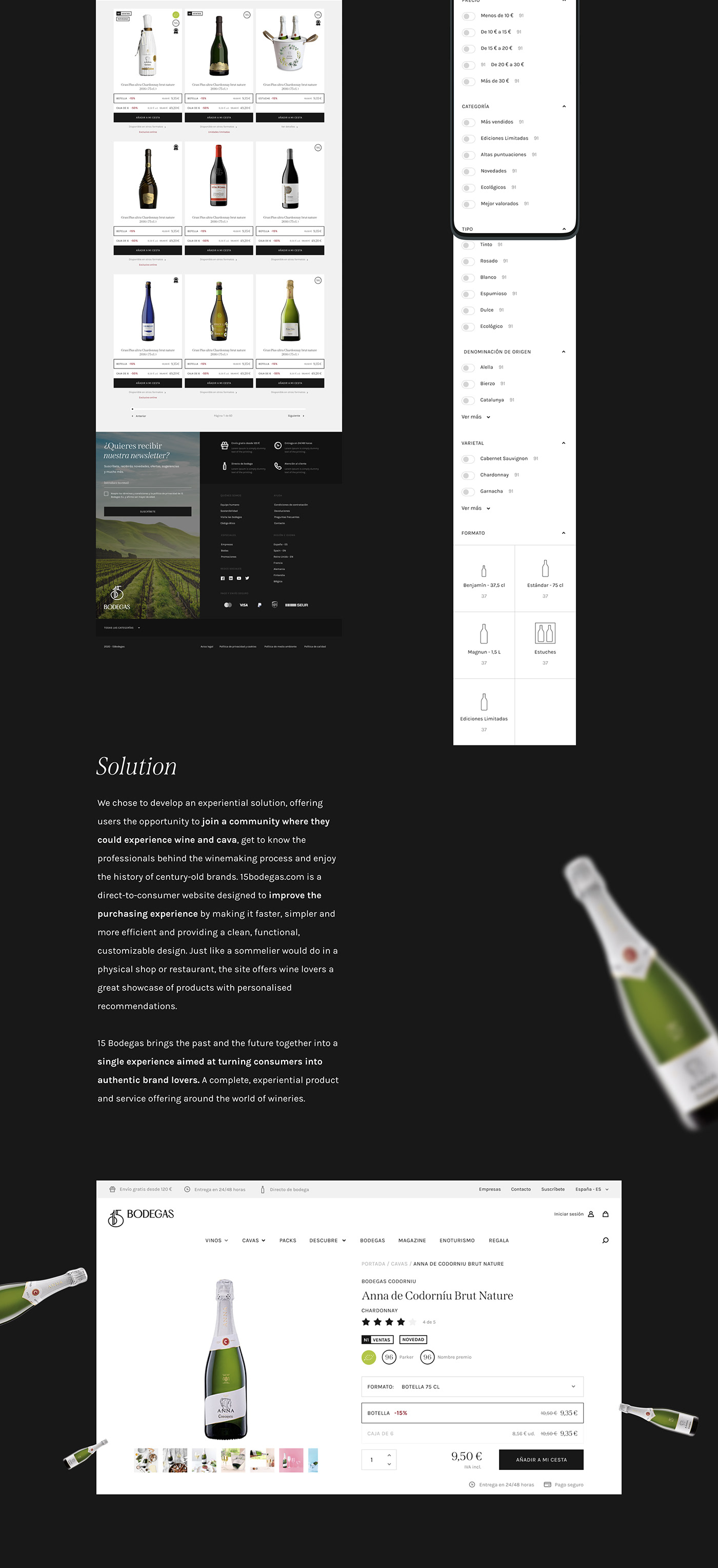 bottle UI ux Website wine Nature