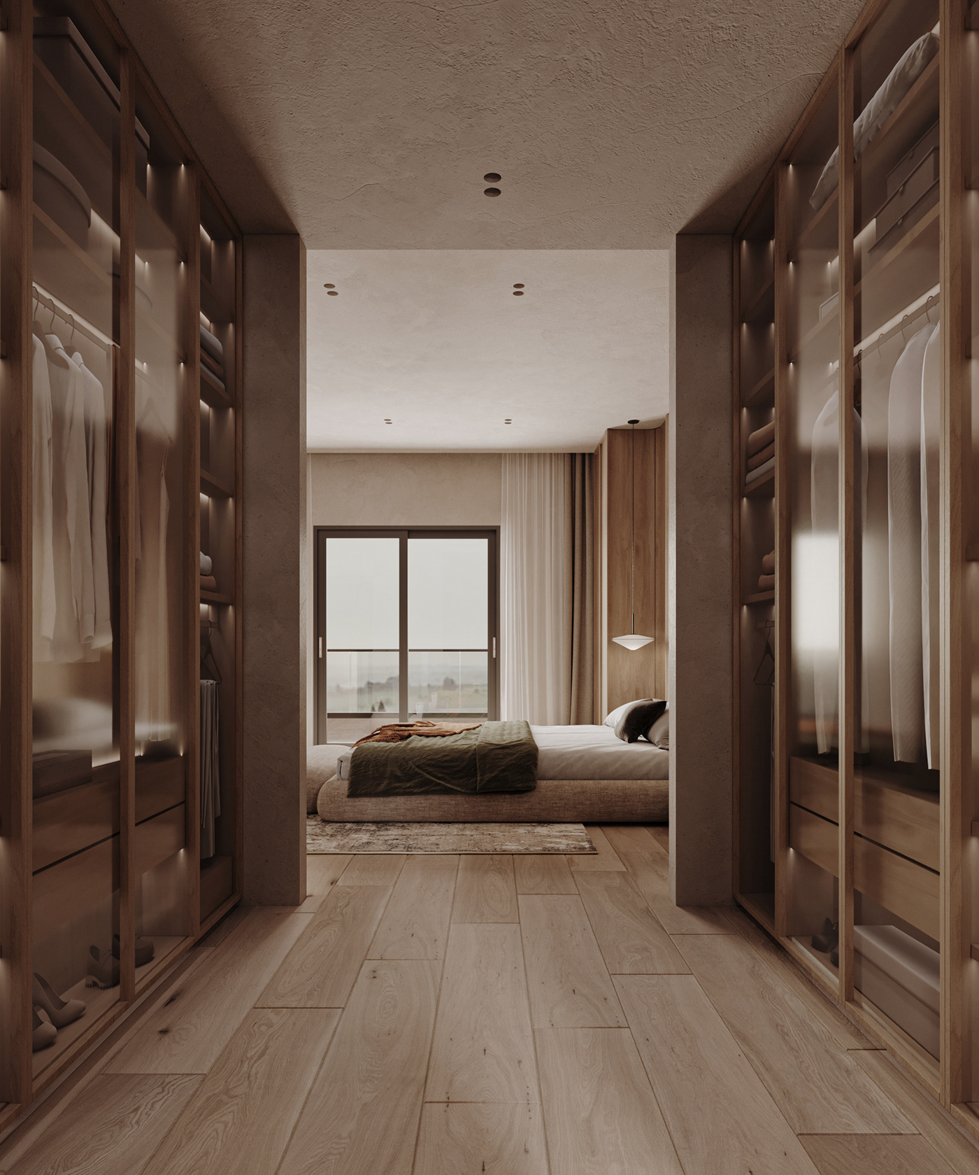 interior design  3ds max visualization 3D modern minimal bedroom Render architecture model