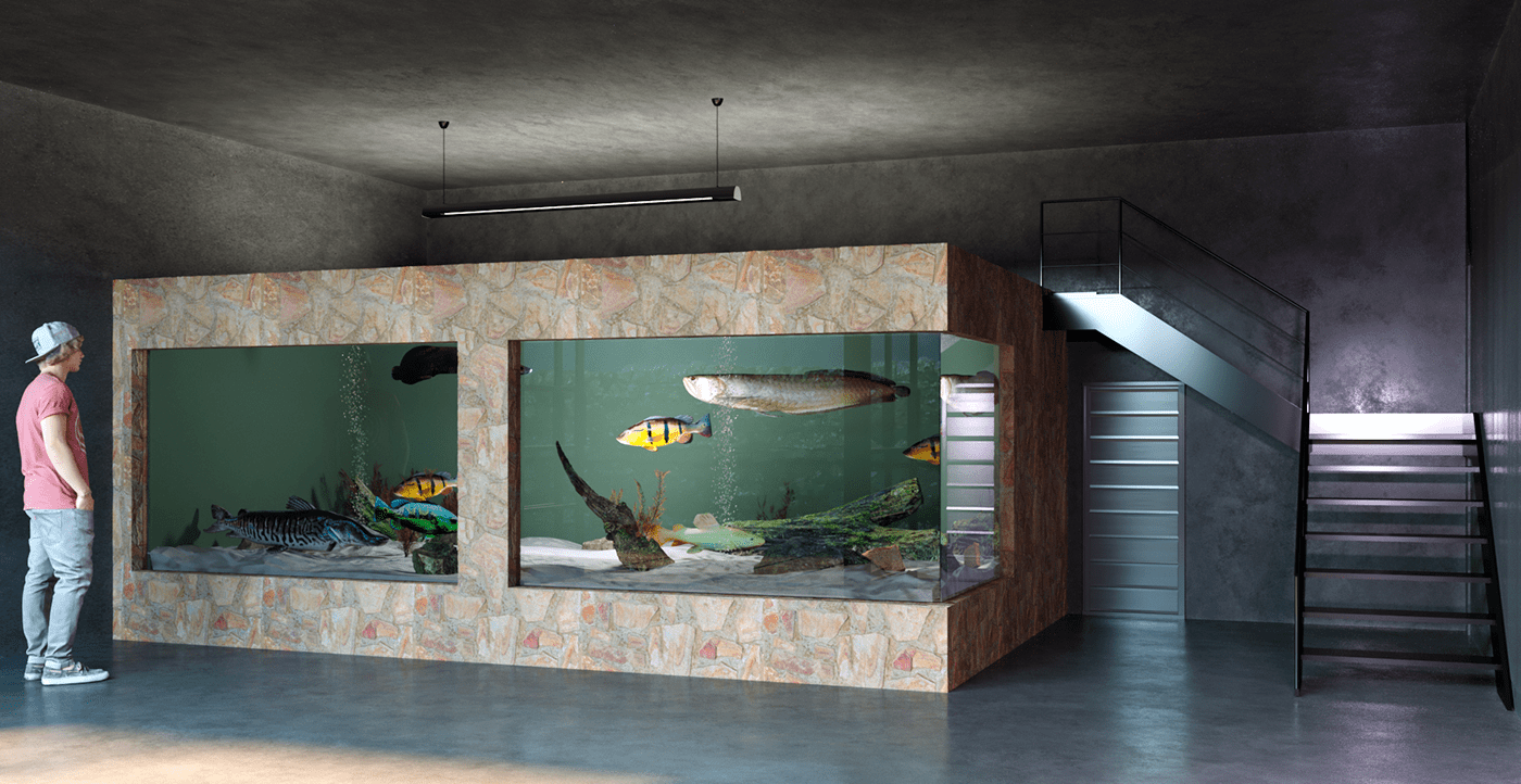 3D aquarium fish Render