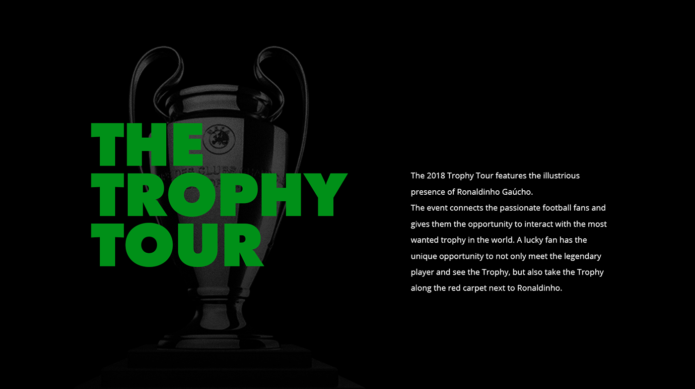 ronaldinho heineken uefa champions league trophy tour nooke