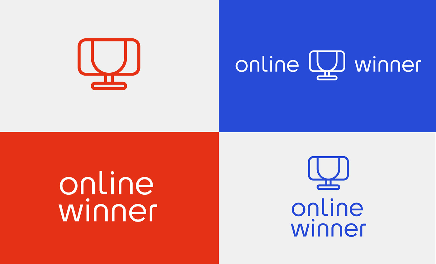 online winner red and blue