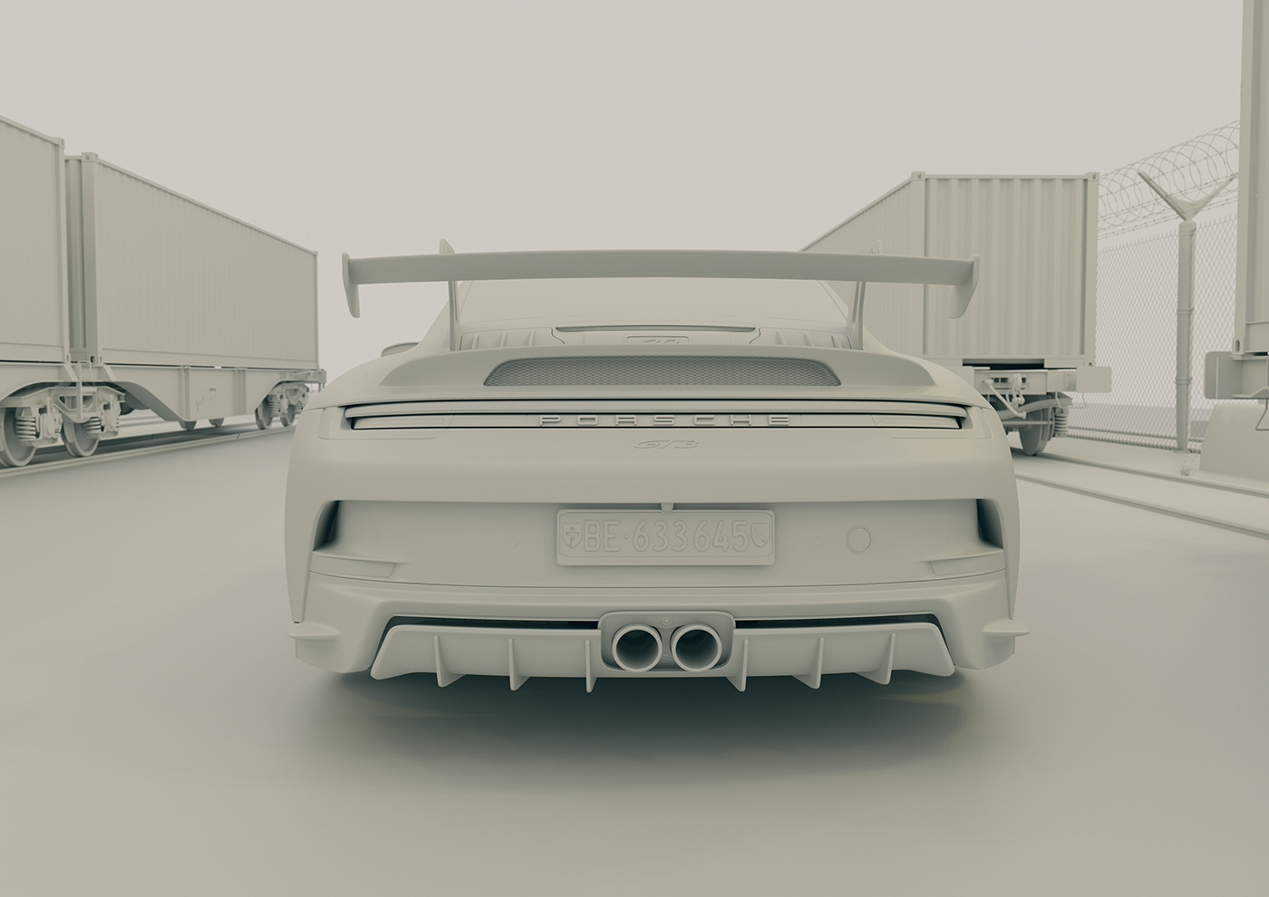 3D car Cargo CGI container corona Render