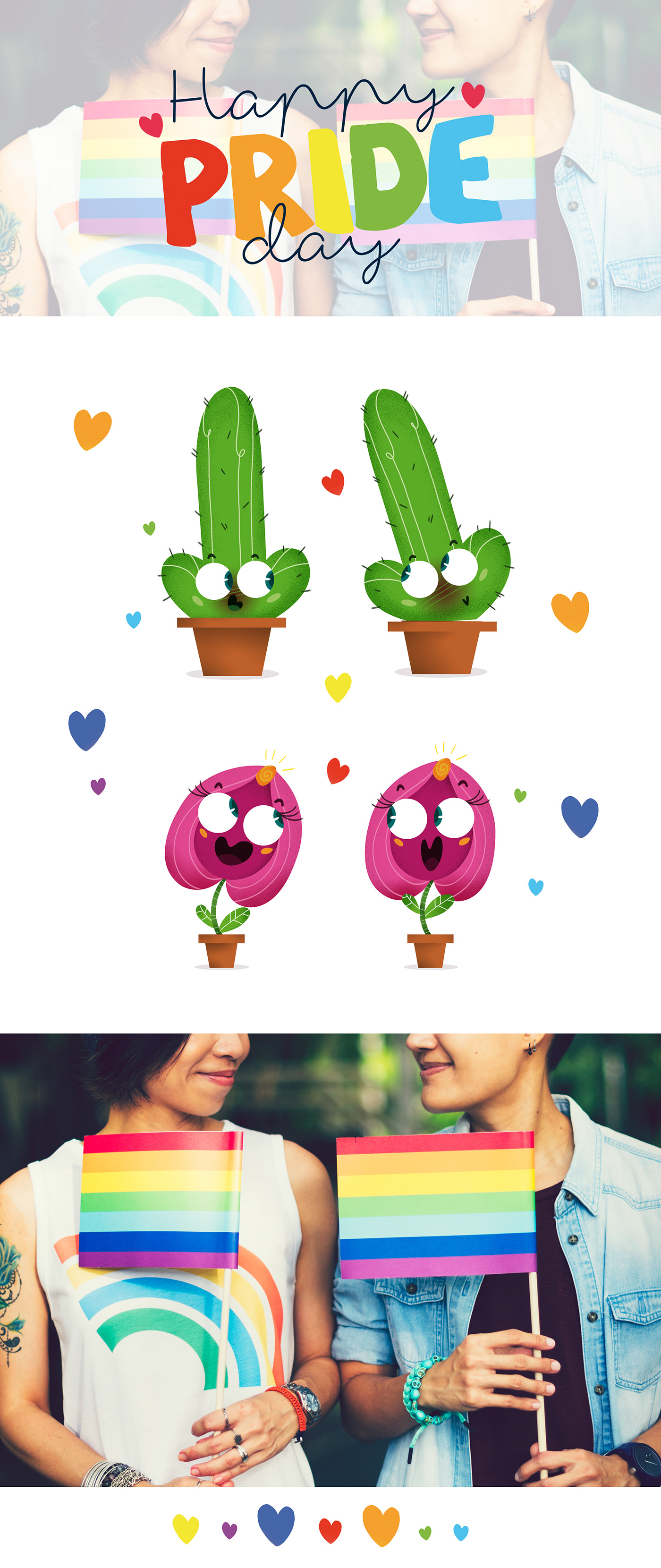 gay ilustracion pride cactus flor