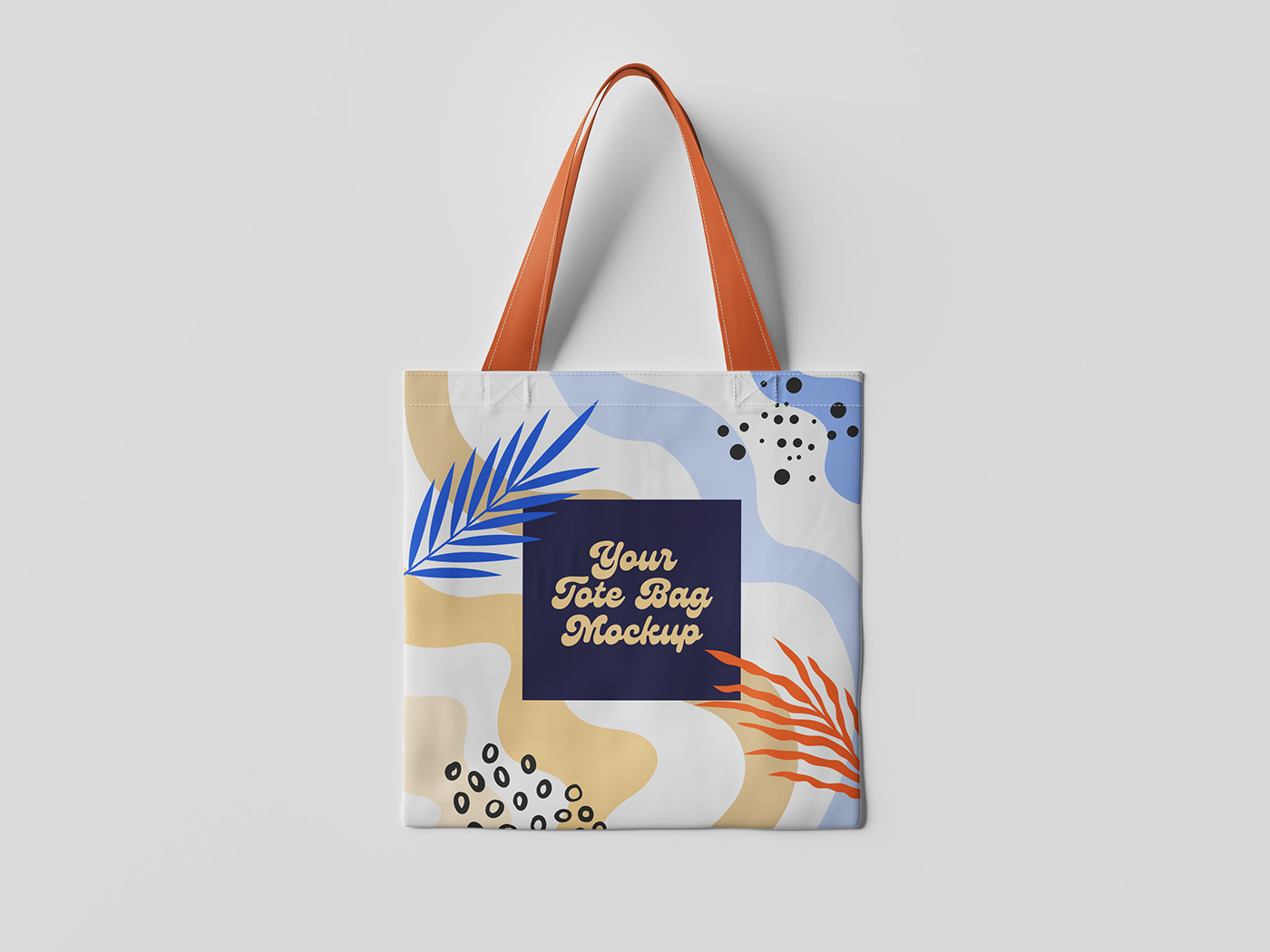 brand identity canvas cotton fabric handbag Mockup textile Tote Bag