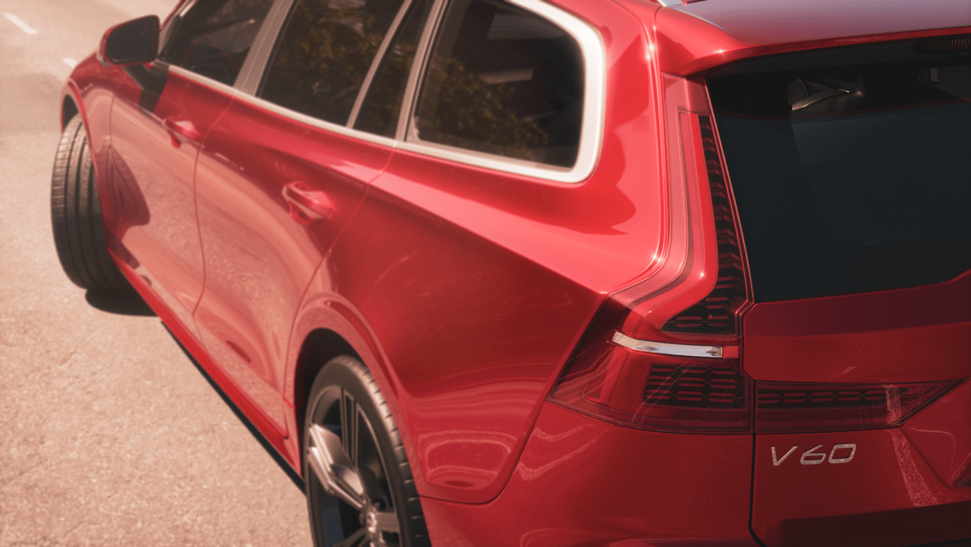 3D automobile automotive   backplate car CGI HDRI Render Vehicle Volvo