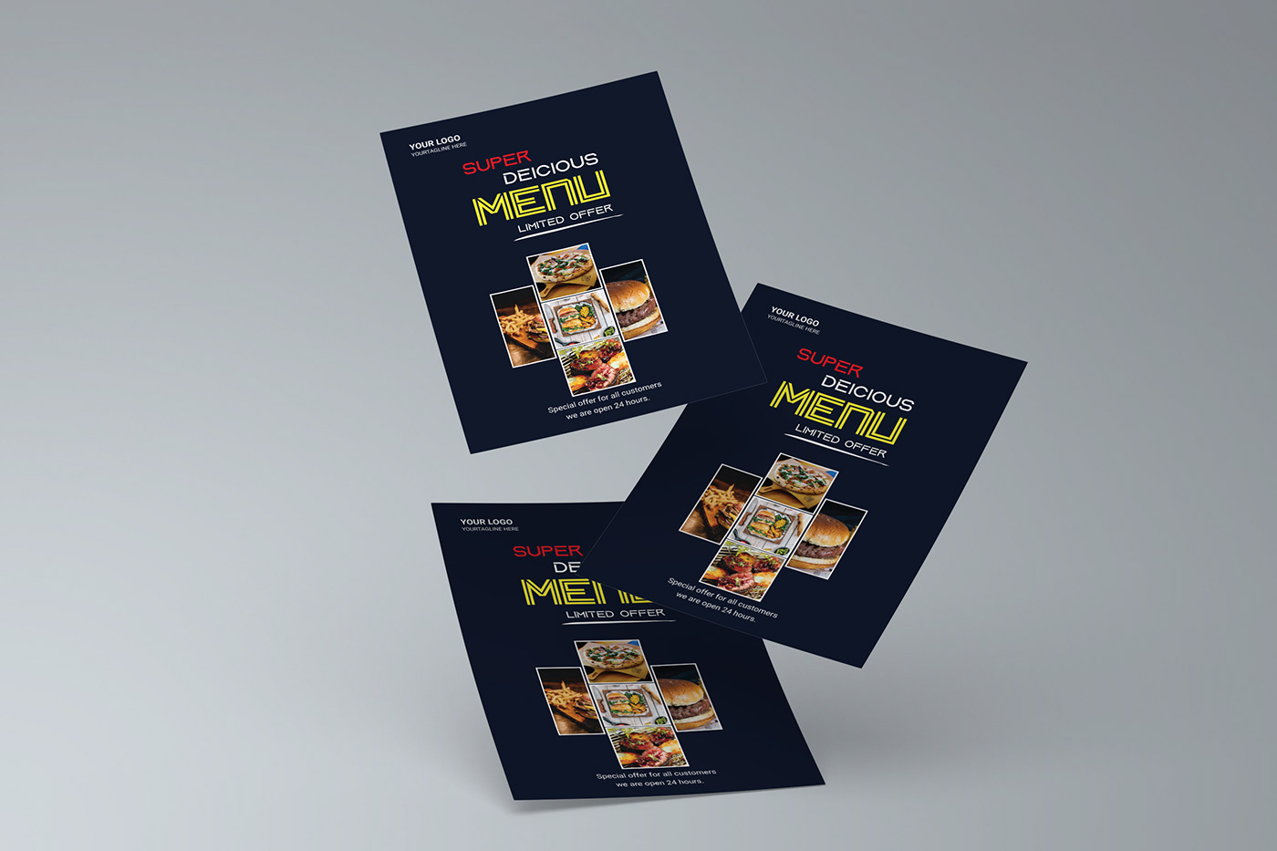 restaurant menu Flyer Design menu flyer fast food flyer modern corporate flyer simple Pizza modern flyer one page flyer