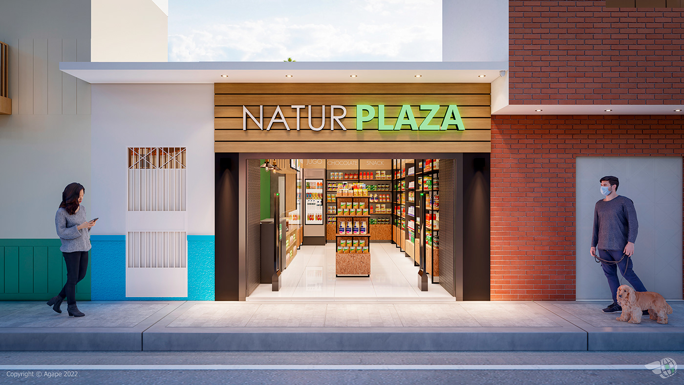 natural Natural Light woman market diseño tienda Retail design Interior Architecture design identity