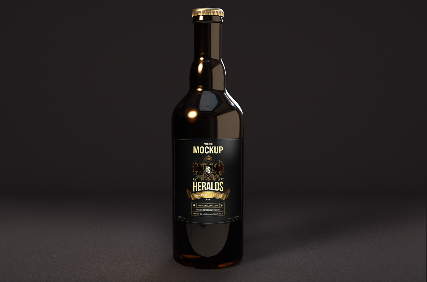 Mockup design bottle beer drink editable smartobject   template photoshop psd