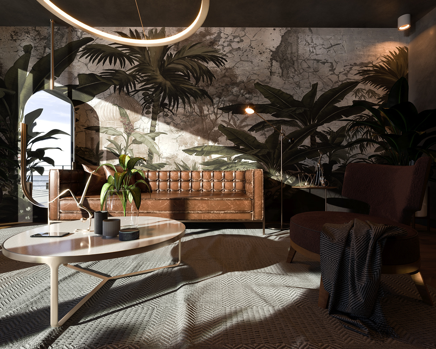 3D 3ds max architecture business furniture interior design  living room modern Render