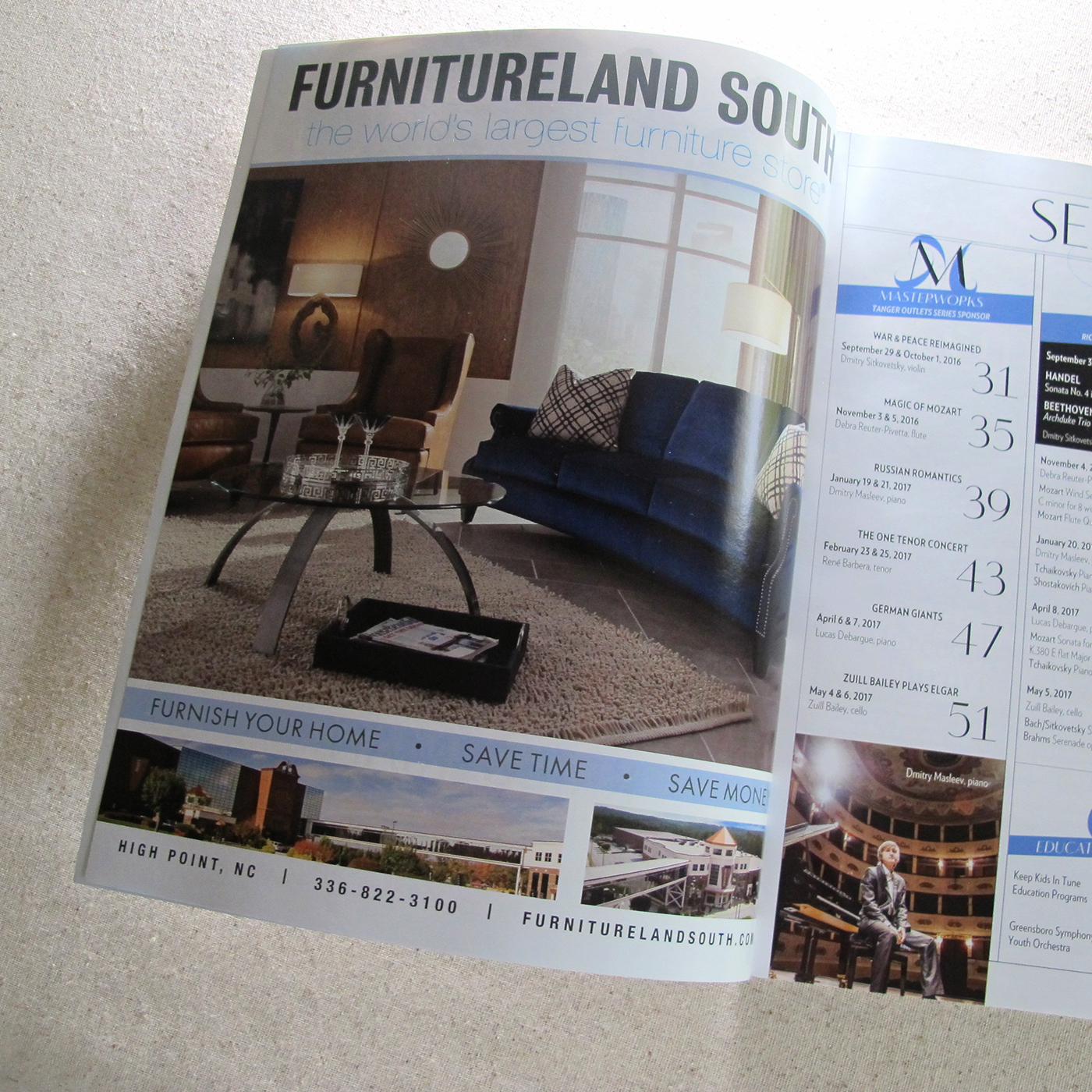 print ad Advertising  furniture page layout Magazine Ad print advertising High Point north carolina