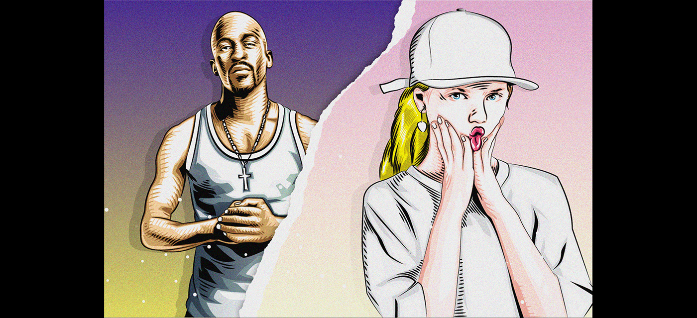 branding  graphic design  hiphop ILLUSTRATION  NBA poster rapper Street Street Art  vector