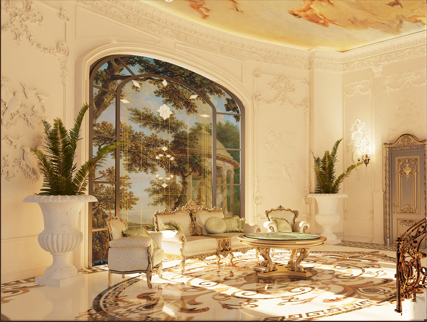 3D 3d max architecture baroque Classic french classic  graduation interior design  palace Project