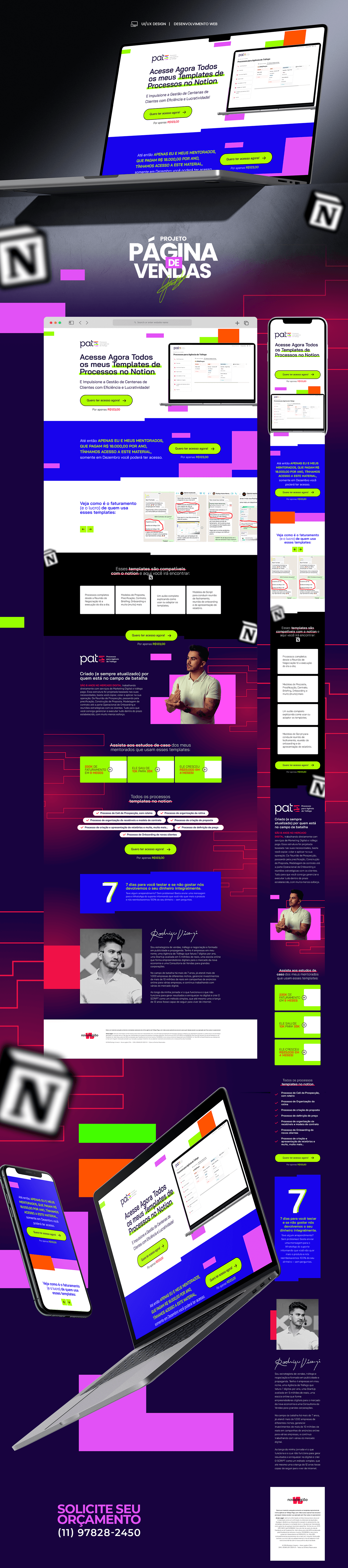 Web Design  lançamento landing page pagina de vendas notion UI/UX Website