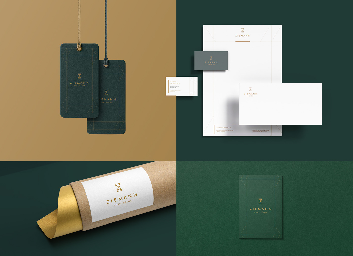 gold premium furniture collages Webdesign identity logo emboss print grid