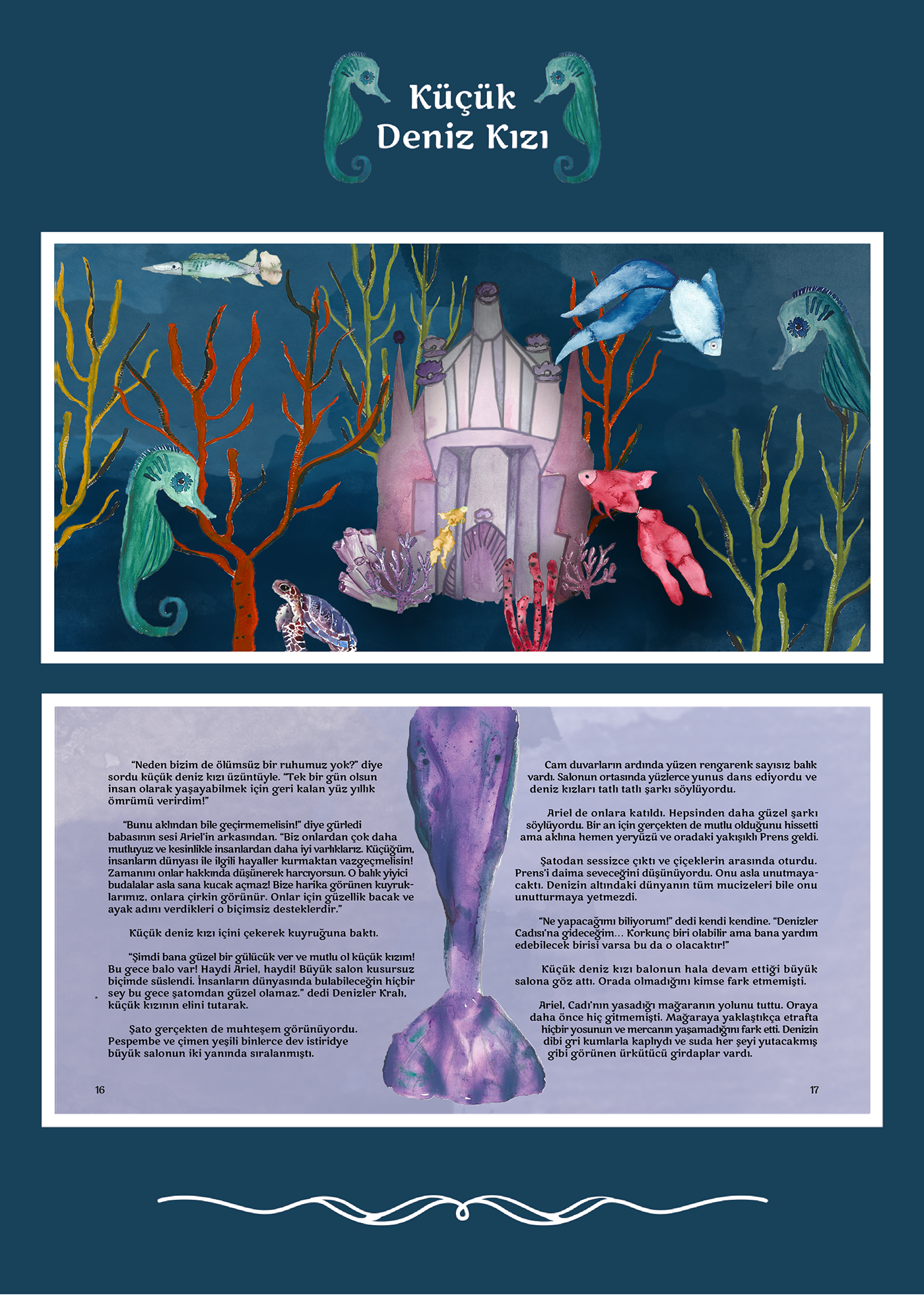 book illustration ILLUSTRATION  children book little mermaid sirene sea life
