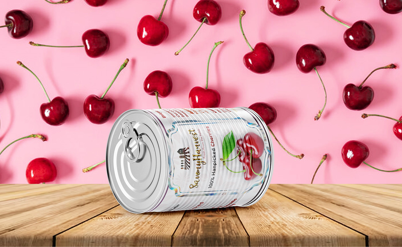 Food  oil Cherries Mockup Brand Design identity Graphic Designer branding  tin can mockup