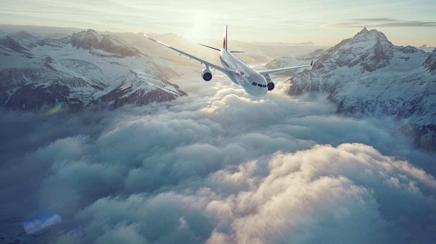 SKY Travel transportation aviation CGI ai Advertising  branding  visual identity mood