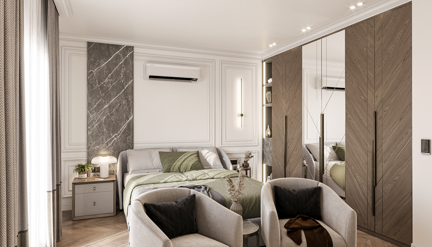 interior design  Render visualization 3D modern corona design neoclassical