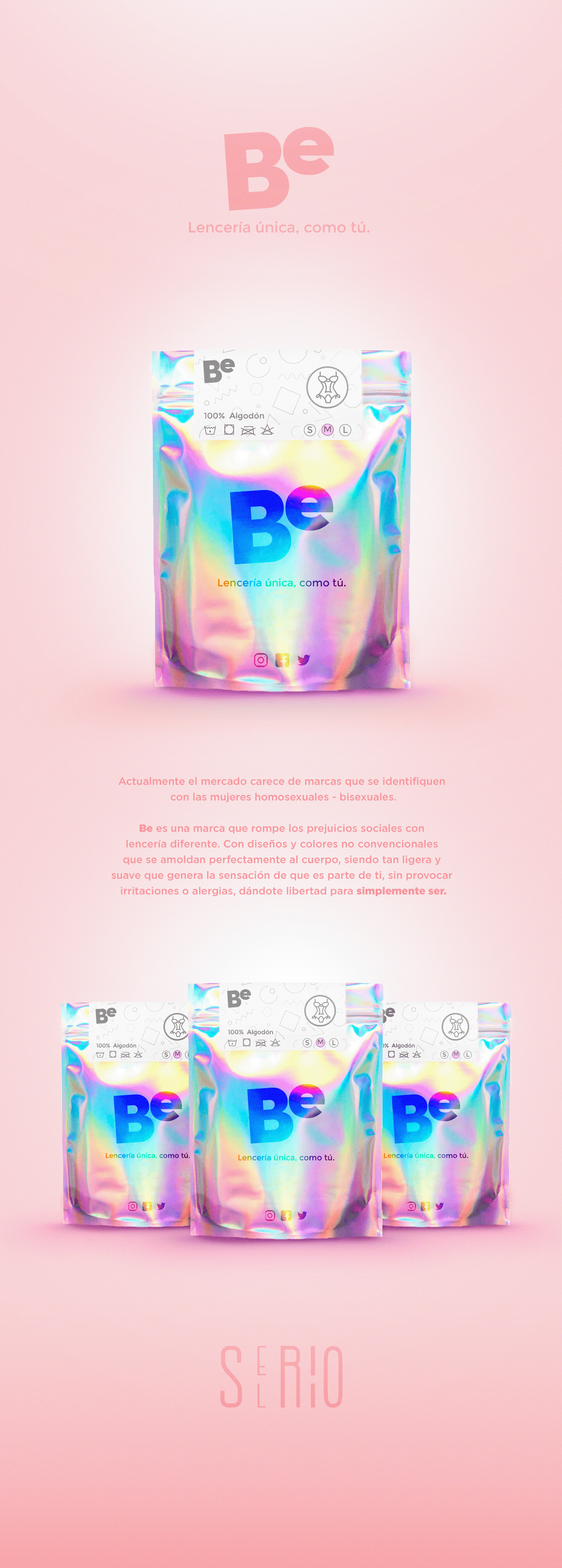 be branding  holographic iridescent lingerie modern Packaging gay LGTB