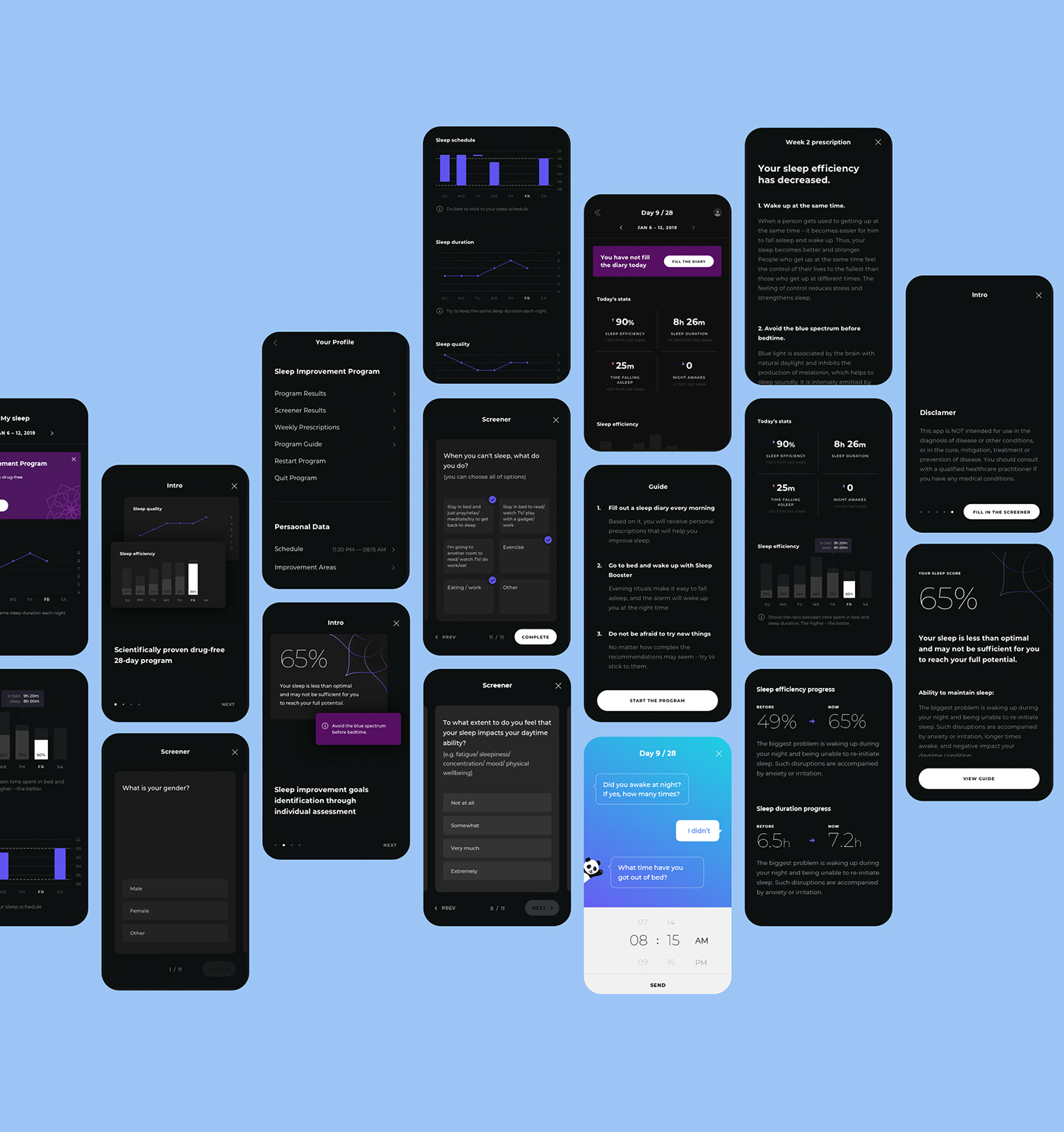 app UI ux sleep typography   swiss