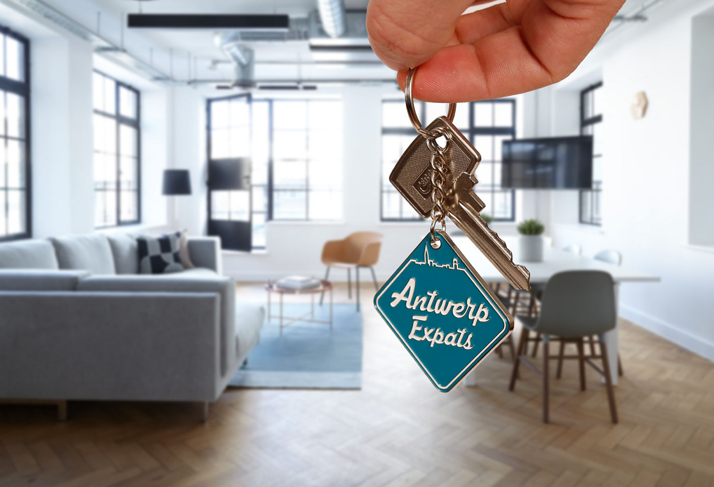 real estate branding  logo keychain