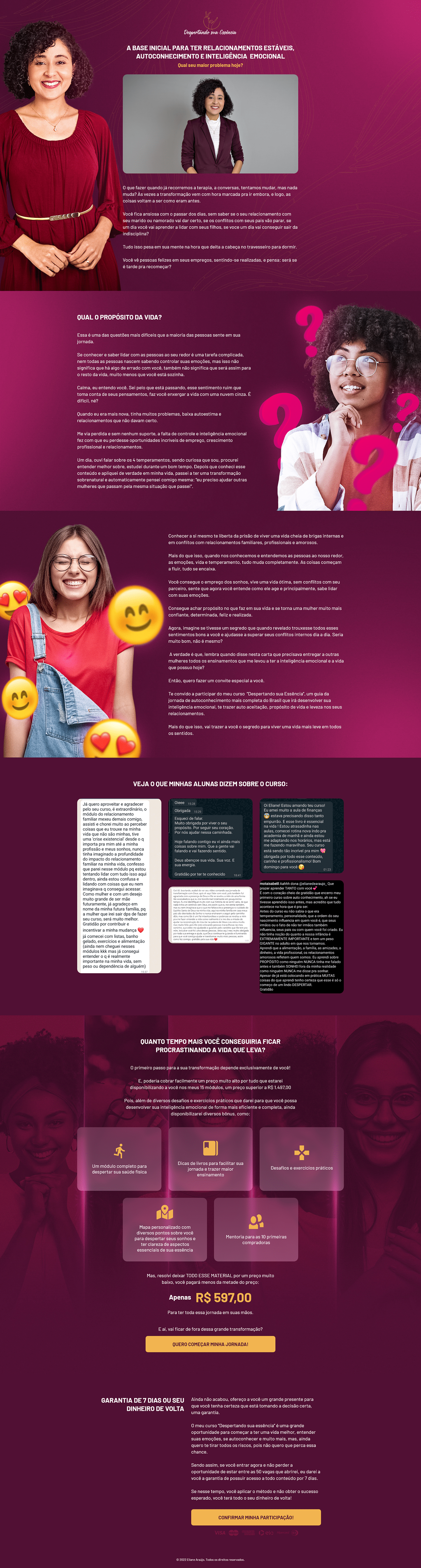 Adobe XD eliane araujo infoproduto lançamento landing page pagina de vendas psicologia psicoterapia Web Design  Website