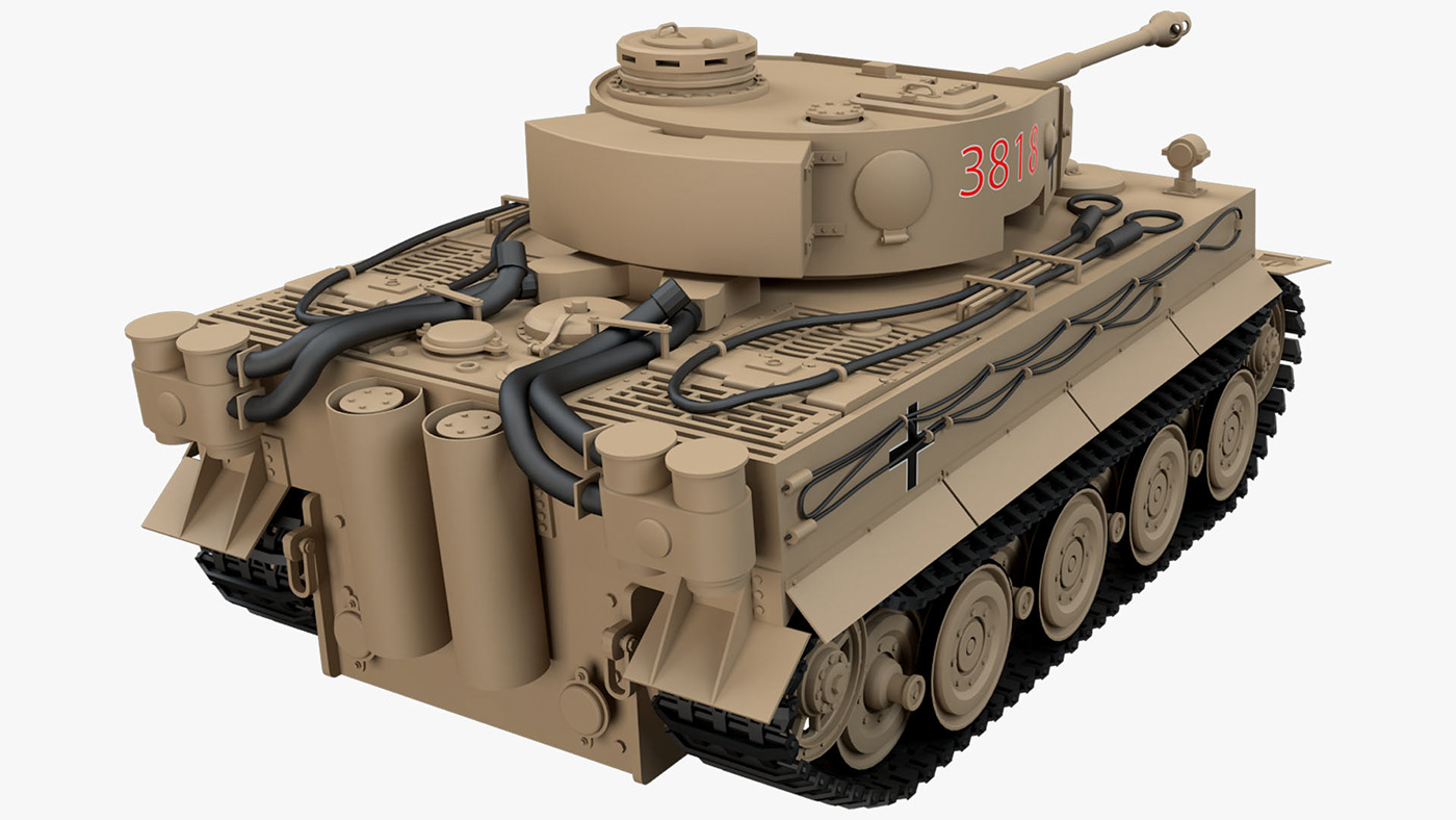 german tiger1 Tank 3D model panger War WWII