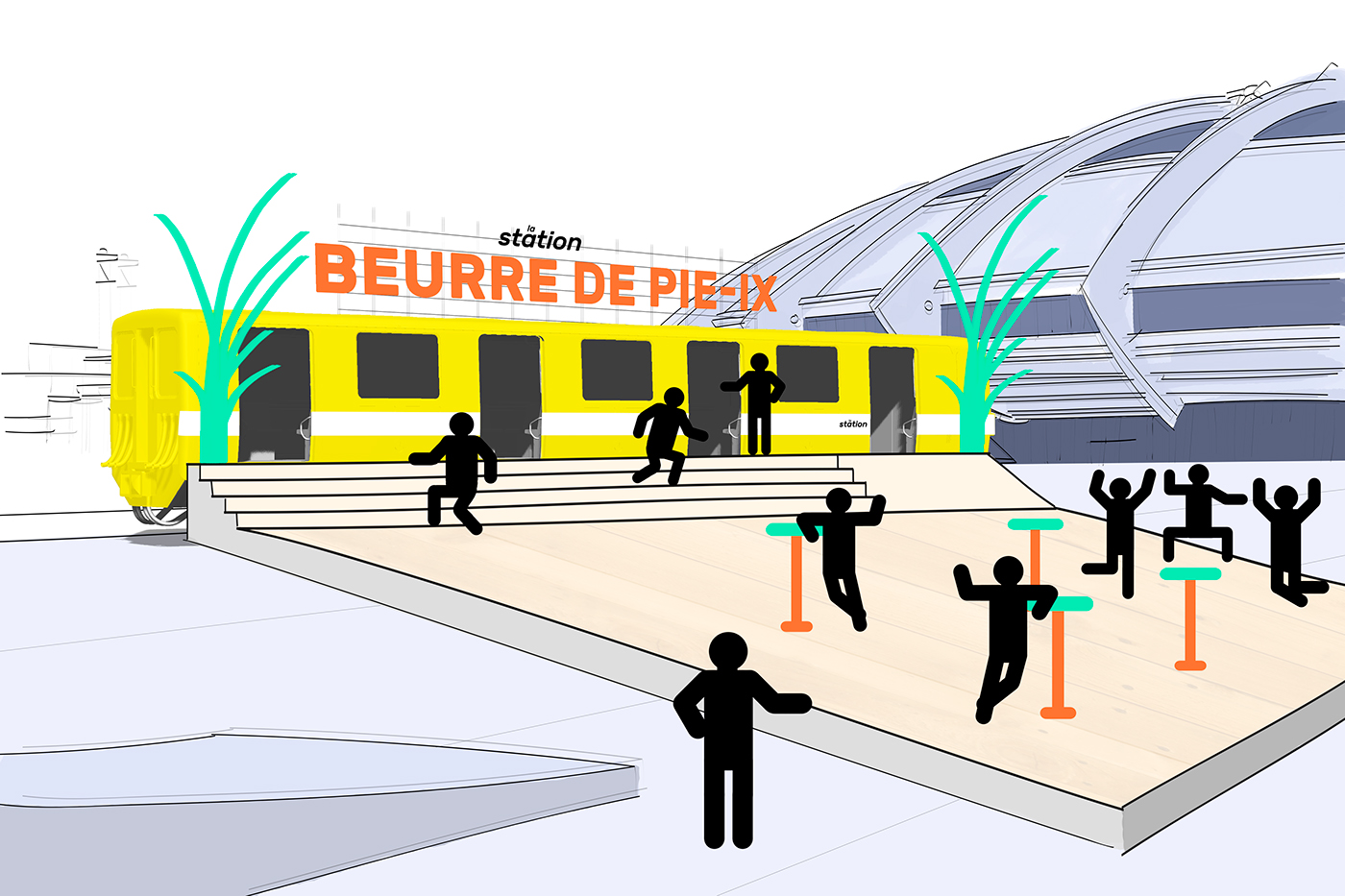 identity branding  evenement Montreal metro stm foodtruck streetfood ILLUSTRATION  animation 