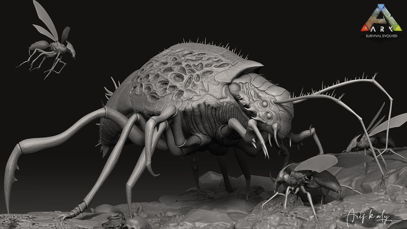 3drender ark bug creature fantasy hive insect Sculpt survival swarm