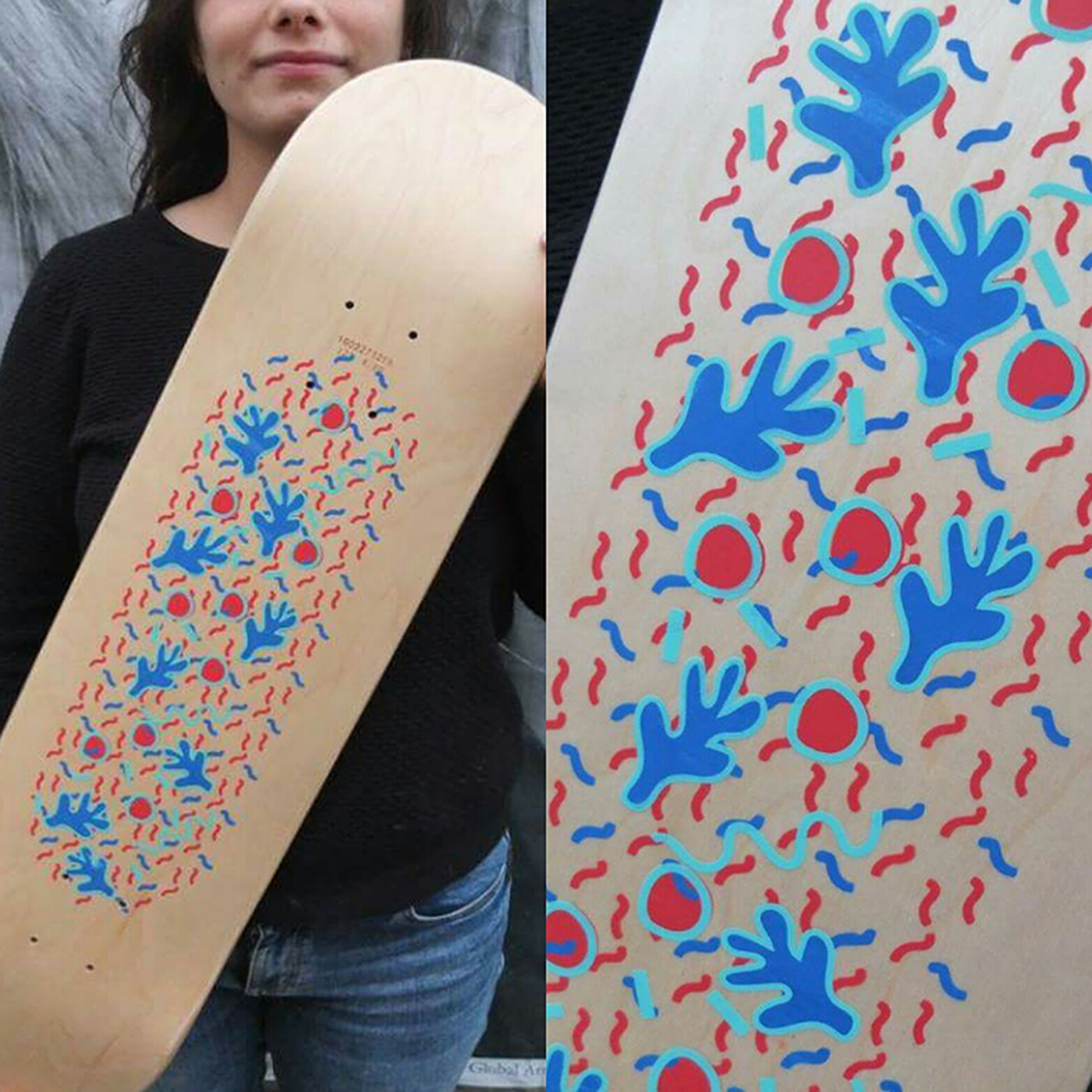 PeterJudson sérigraphie Patterns colors skateboard