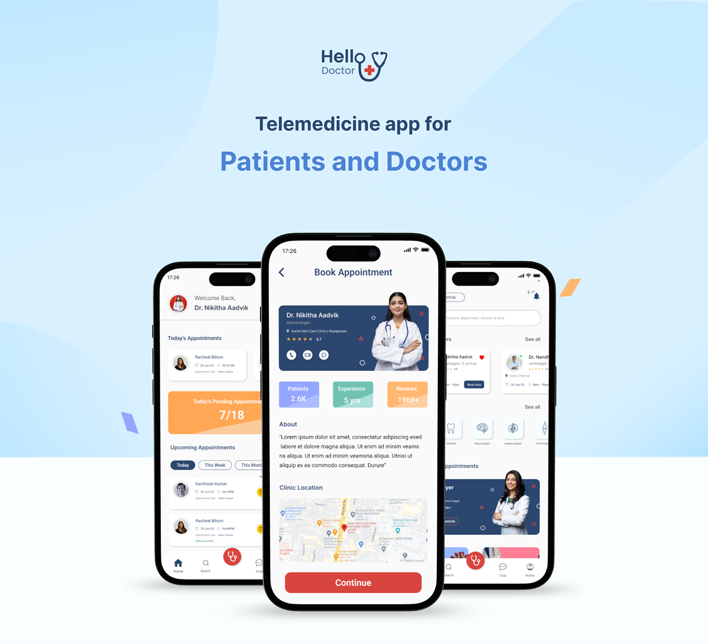 medical doctor Booking Appointment Mobile app Figma UI/UX app design mobile user experience