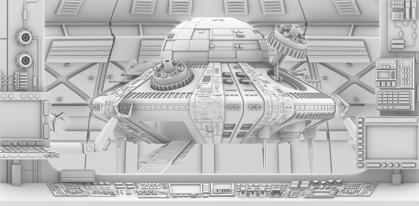 3D 3danımatıon 3d modeling visualization blender spaceship 3DArtist Render nft product design 