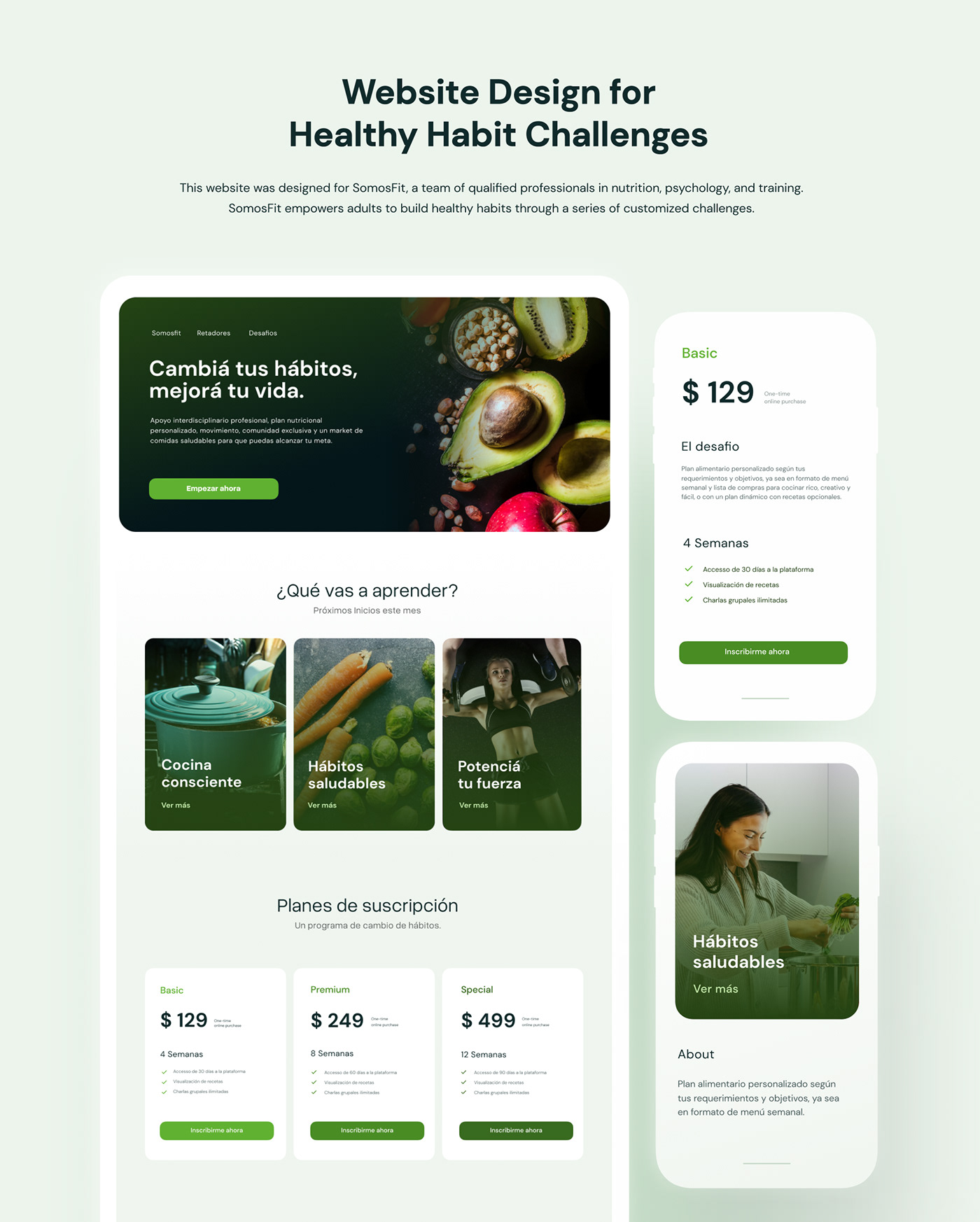 Web Design  UI/UX Figma landing page mobile design ui design healthy fitness brand identity visual