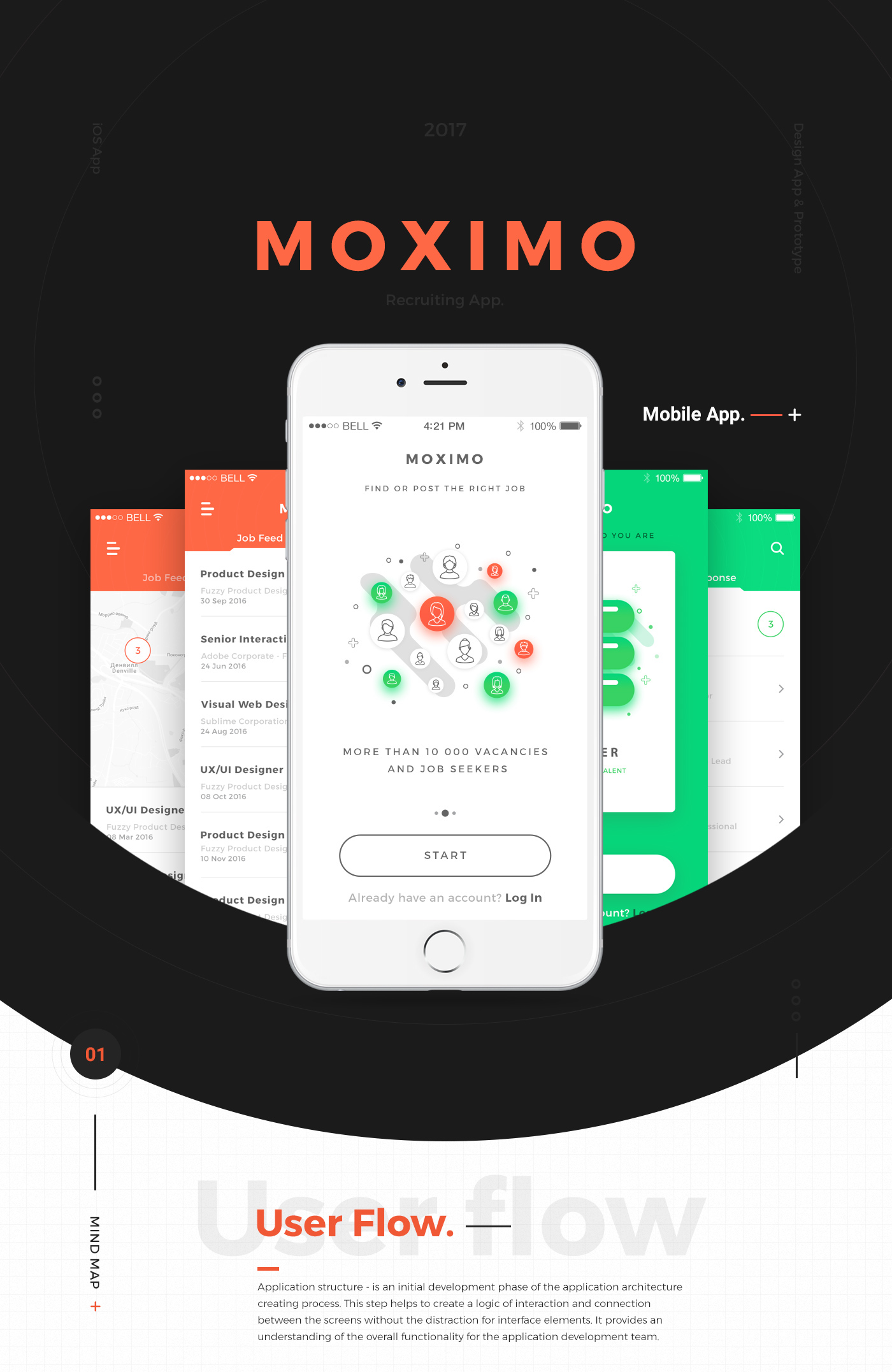 UI ios apple mobile app Recruiting flat ux app design application