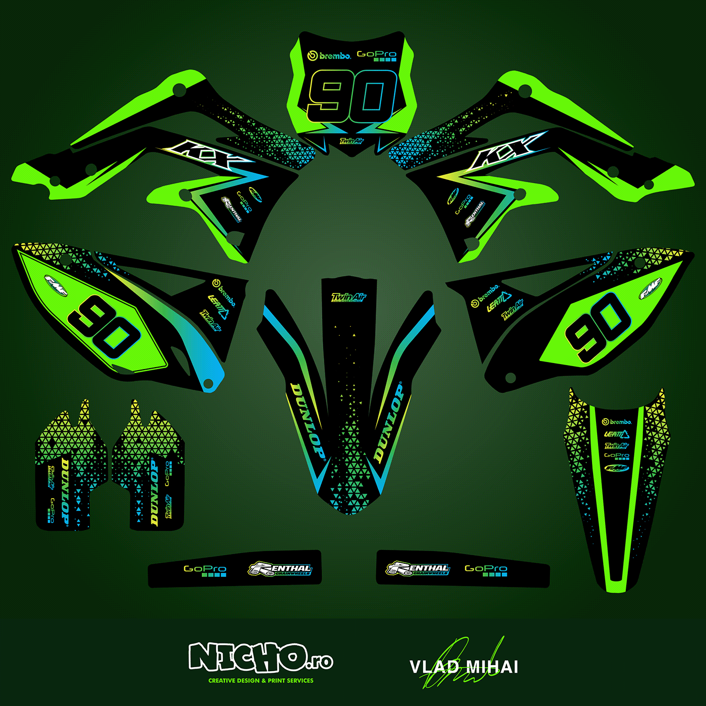 Wrap Kawasaki Motocross graphics decal social media creative