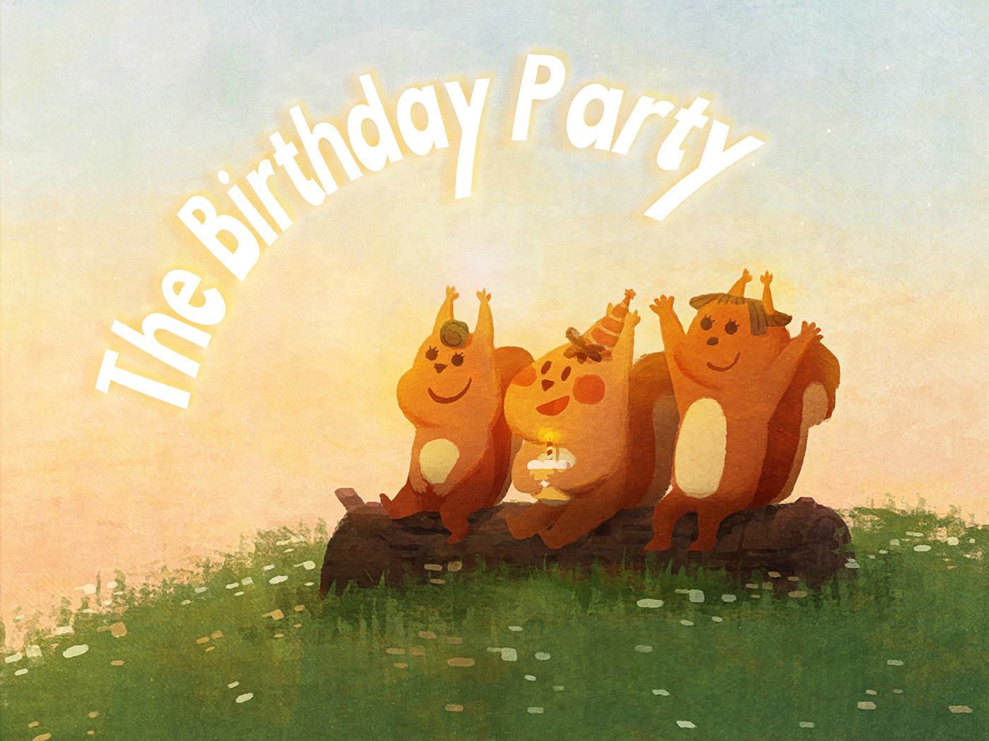 animals Birthday birthday cake birthday party birthday present Character design  fir forest forest Picture book squirrel