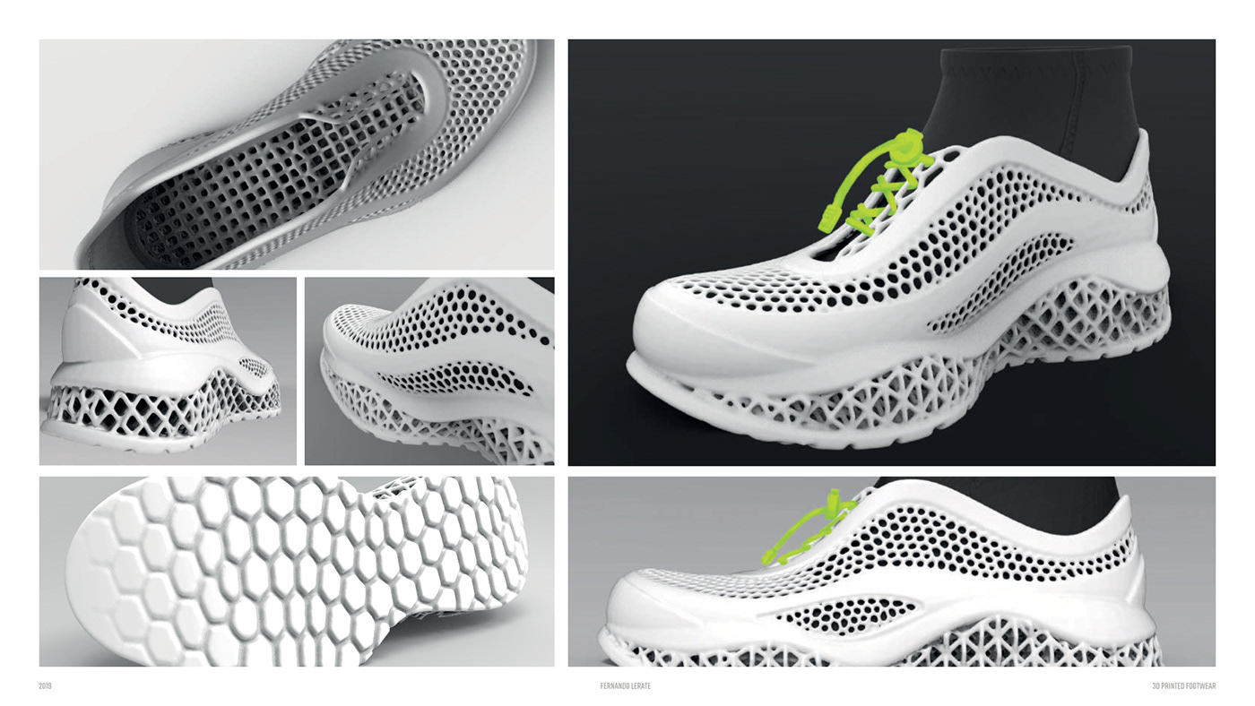 lattice 3d printed sneakers SLS Sustainable modular recycle adaptative