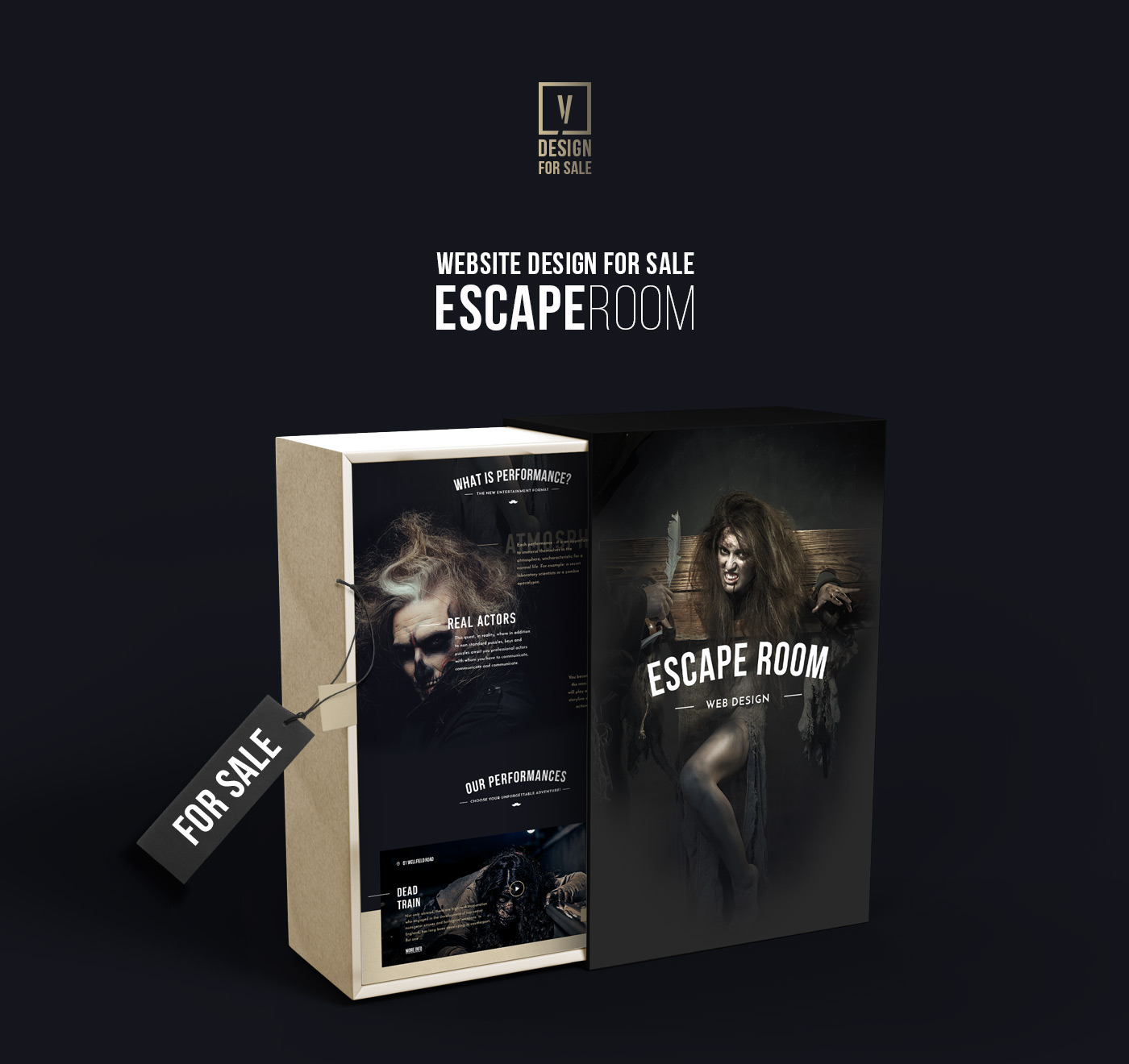 escape room Scary Webdesign Website dark clean for sale