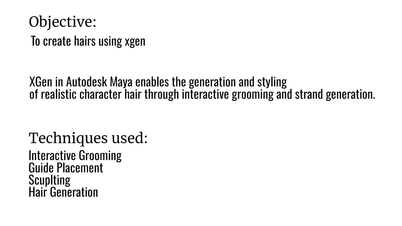 Xgen Hairs 3D xgen grooming